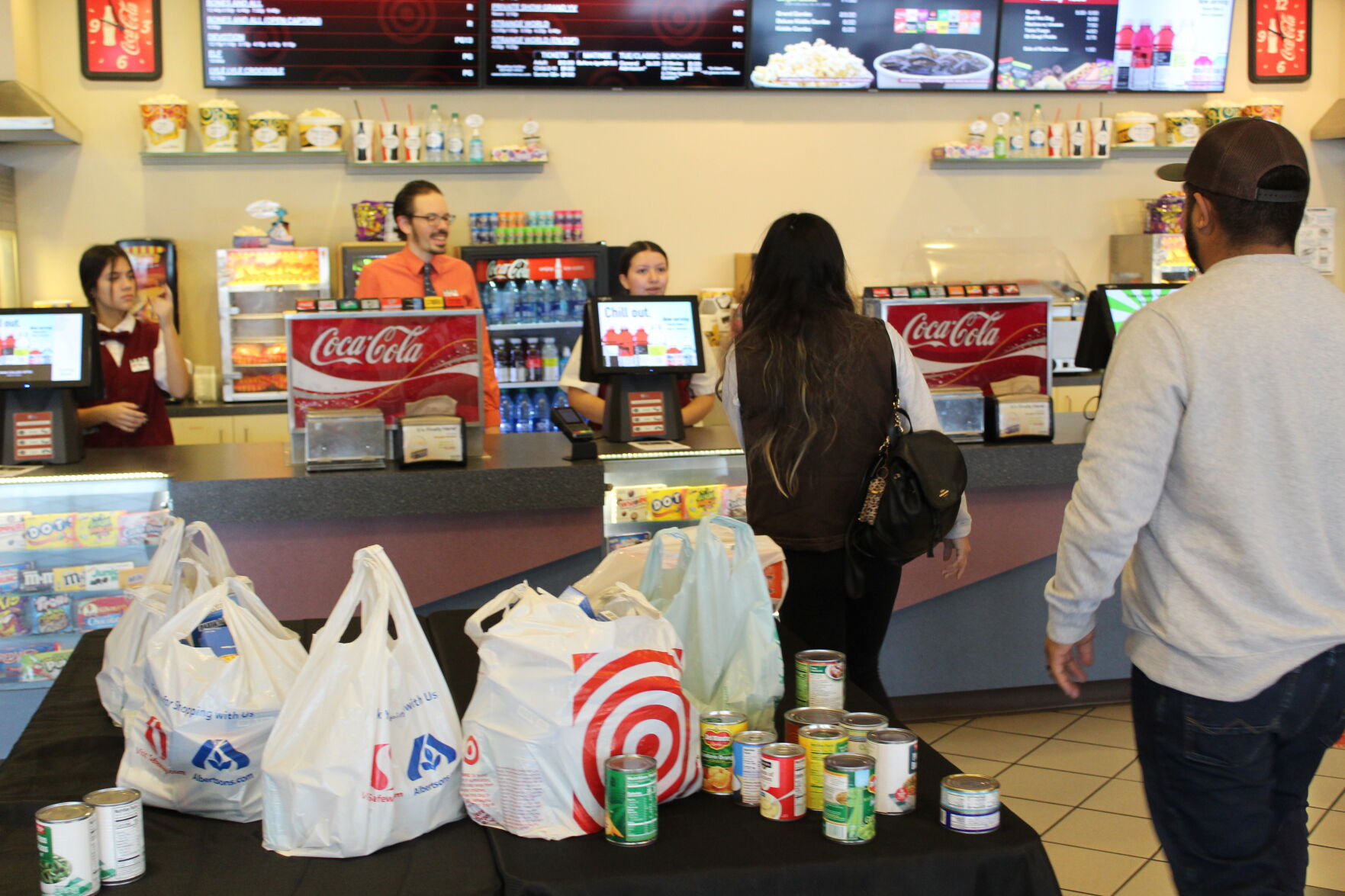 Food donations at movie theater